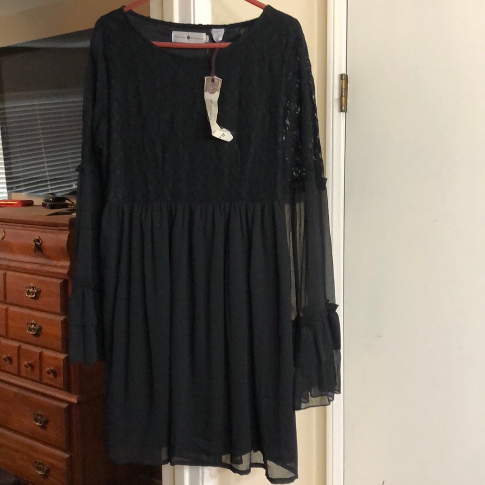 Long sleeve black dress